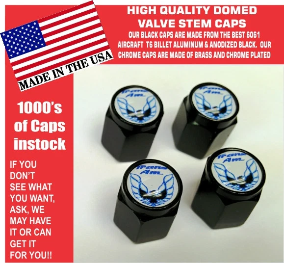 Billet Pontiac Trans Am TransAm Formula Firebird Blue Bird Valve Stem Caps NICE - Image 1 of 4