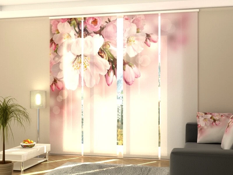 Fotogardine Blüten, Schiebegardine mit Motiv Flächenvorhang Fotodruck auf Maß - Bild 1 von 1