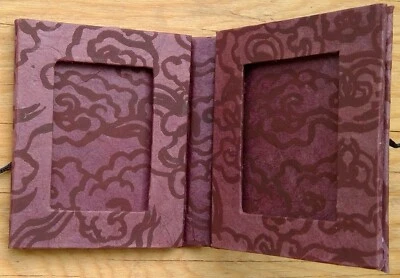 paper photo frame small locket holds 2 photos necklace hanging freestanding 2½" - Image 1 of 4