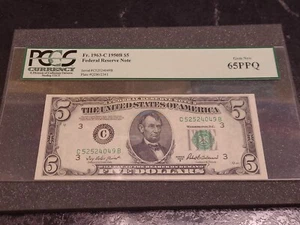 1950 B $5 FRN PCGS 65PPQ Fr. 1963-C Federal Reserve Note - Picture 1 of 7