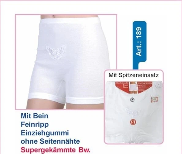 3, 6, 9, 12x Damen Slip Unterwäsche mit Bein 100 % BWL kochfest Größen 40-58 - Bild 1 von 1