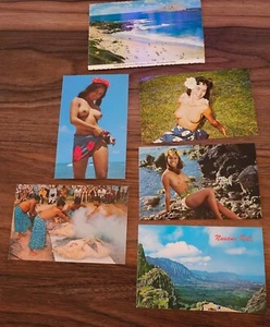 Lot of 6 Hawaii Hawaiian Island Sexy Nude Model 80s Era Scenic Postcard Vintage - Picture 1 of 7