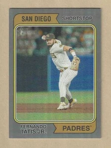 2023 Topps Heritage FERNANDO TATIS JR #24 Plata Cromo Refractor 011/374 Padres - Imagen 1 de 2