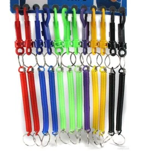 12pcs Mixed Color Retractable Spiral Stretch String Keychain Keyring - Picture 1 of 5