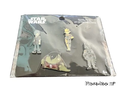 CONJUNTO DE BROCHES ESMALTADOS STAR WARS BOBA FETT, YOUNG HUTT, DROIDS FUNKO - Imagem 1 de 2