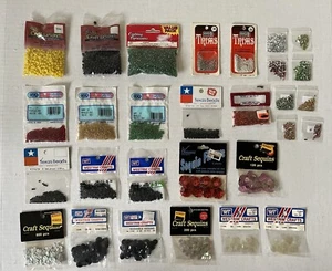 Plastic Rocailles Beads Bugle Beads & Sequins Assorted Colors Sizes Lot 29 Packs - Picture 1 of 9
