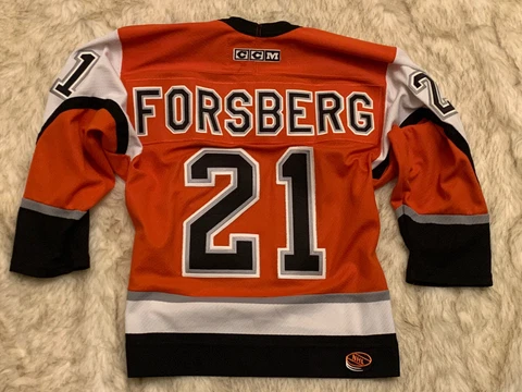 Boy’s #21 Peter Forsberg Philadelphia Flyers CCM Jersey (Youth S/M) Stitched Cover