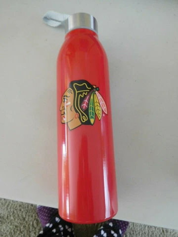 Chicago Blackhawks Stainless Steel Reusable Red Water Bottle SGA 3/11/20 Cover