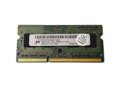 Barrette mémoire ram MICRON - DDR3L - PC3L-12800 - 4 Go - 429067 - Testée OK - Photo 1/2