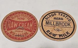 Millbrook Dairy Mill Hall PA Milk Bottle Caps Lot of 2 Different, Clinton County - Picture 1 of 5