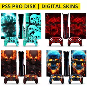 Skull Horror PS5 PRO Disk Digital Skin Sticker Vinyl Wrap Playstation 5 PRO - Bild 1 von 16