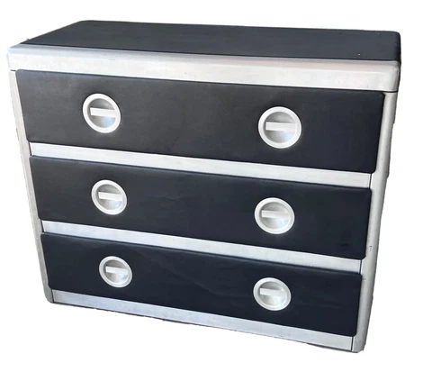 Bel Geddes Simmons Art Deco Machine Age Metal Streamline Dresser Chest Cabinet Cover