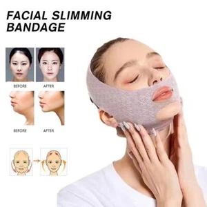 V Face Chin Cheek Sleep with Thin Mask Anti Wrinkle Half Band Lift Strap J4K9 - Foto 1 di 12
