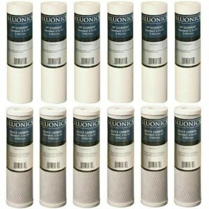 Reverse Osmosis Replacement Filters 2.5" x 9.75" Sediment & CTO Carbon Block 12p - Picture 1 of 3