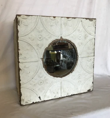 DE COLECCIÓN 14"SQ. Mueble de medicina de montaje en superficie de estaño en techo espejo circular de 7" 717-25B Foto 1 de 4