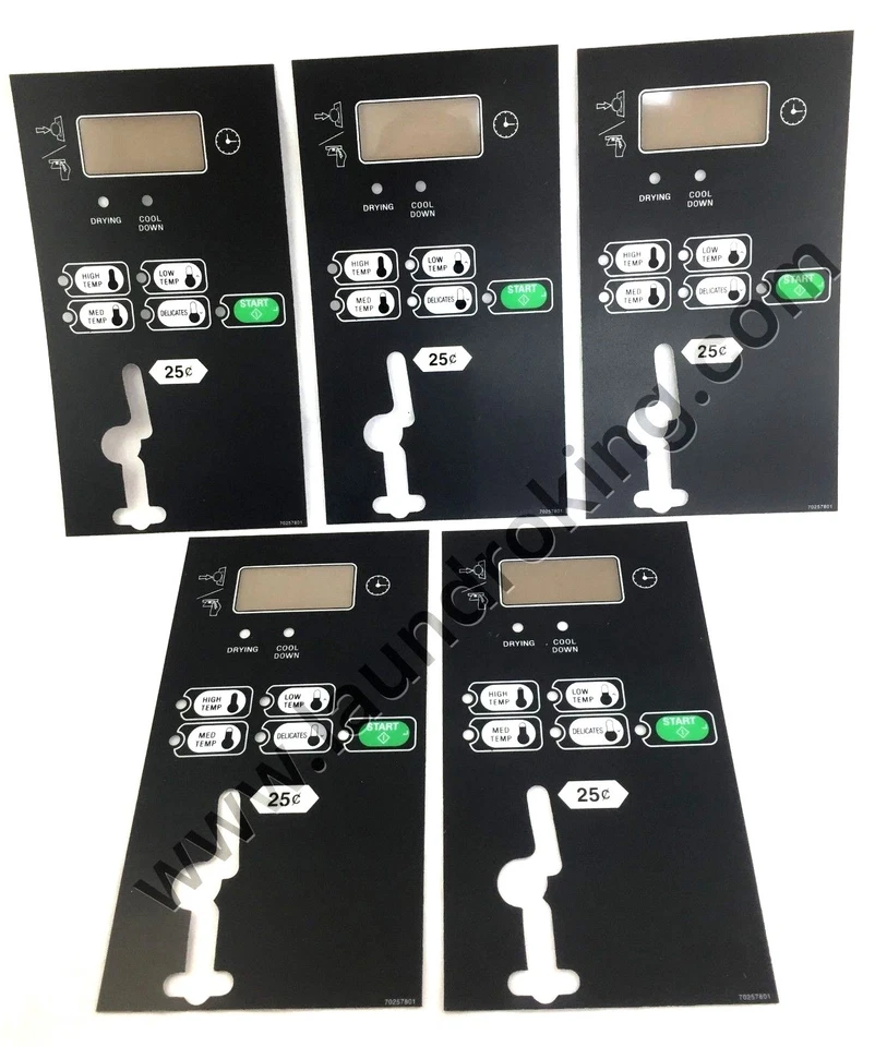 70257801 (5) PIECES  QUALITY OVERLAY  FOR SPEED QUEEN STT30 BC/B DRYER - Image 1 of 1