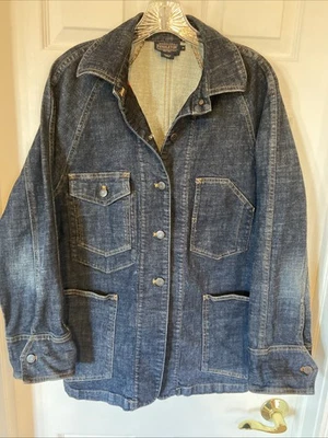 Pendleton Womens Denim Dark Wash Barn Chore Coat Button Front Size Medium - Image 1 of 4