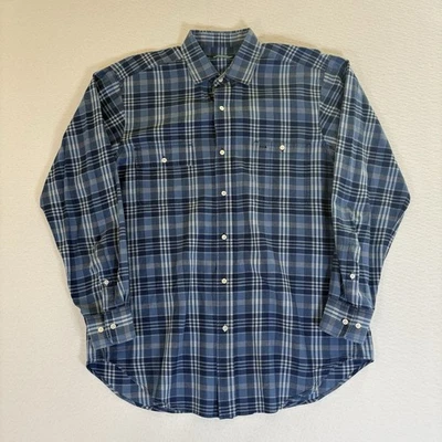 J.McLaughlin Men’s Blue plaid button up shirt Size Medium #classic #T0050 - Image 1 of 4