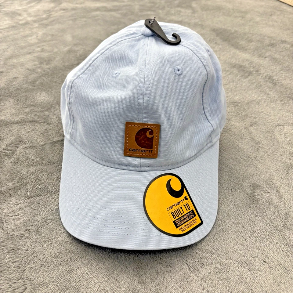 CARHARTT Force Strapback Hat Odessa Aqua Blue Canvas Cap 100 Cotton AH0289 #391