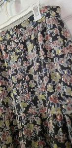 NWT LOFT Womens Shimmer Floral Button Tiered Maxi Skirt S Lined Fairy Festival - Picture 1 of 17