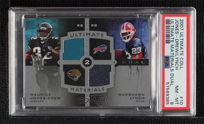 2007 Ultimate Collection /75 Marshawn Lynch Maurice Jones-Drew PSA 8 Rookie RC - Image 1 of 2