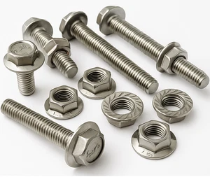 M8 (8mm) A2 STAINLESS HEXAGONAL FLANGE BOLTS WITH FREE A2 SERRATED FLANGE NUT - Picture 1 of 2