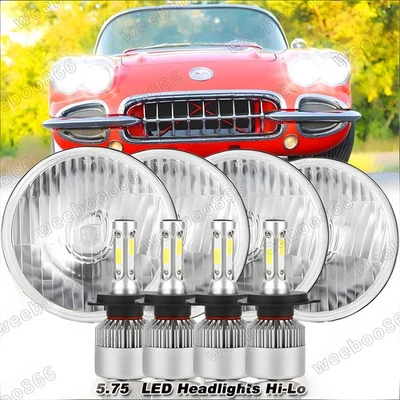 Faros LED haz alto/bajo 4 piezas para Chevy Corvette 62-82 DOT 5,75" 5-3/4 pulgadas Foto 1 de 4