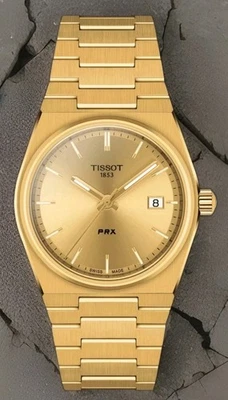Tissot PRX 35mm Champagne Dial Gold  Watch T137.210.33.021.00 - Image 1 of 4
