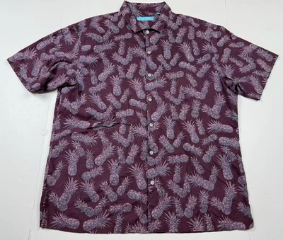 Tori Richard Purple Pineapples Short Sleeve Button Down Shirt XL - Image 1 of 4