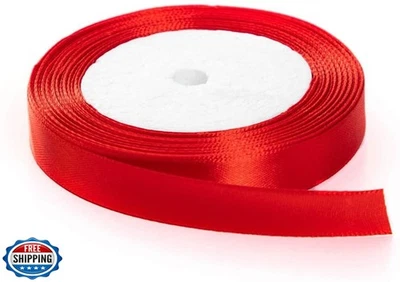 SWTOOL 1/2" Wide Single Face Satin Ribbon Roll for Wedding, Sewing Projects,  - Image 1 of 4