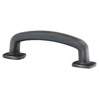 25x Modern Slanted Style 3" Rustic Brass Kitchen Cabinet Handle Pull P50876RB
