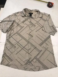 Crazy Horse Mens Shirt Size L Brown Pattern Short Sleeves 4510 - Picture 1 of 8