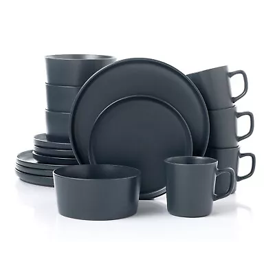Lorren Home Trends Gray Stoneware Dinnerware Set, 16 Piece, Service for 4 - Image 1 of 4