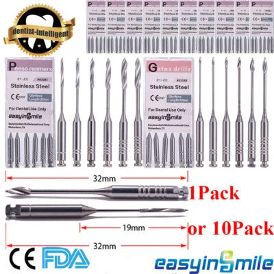 10PKs Dental Endo Peeso Reamers/Glidden Gates Spiral Burs 1#-6# Root Canal Files - Image 1 of 4