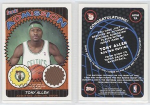 2004-05 Topps Bazooka Admission Tony Allen #ADMTA Rookie RC