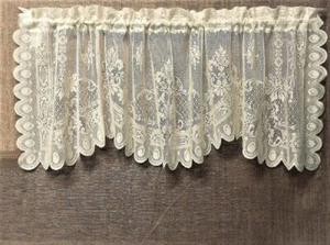 Versaille Lace Window Valance 60" x 21" Ecru Bedroom Livingroom Diningroom - Picture 1 of 4