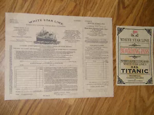 TITANIC Ticket & KOSTENLOSER Passagier BP 1912 weiß Star Line Kreuzfahrtschiff Replik NEU! - Bild 1 von 10