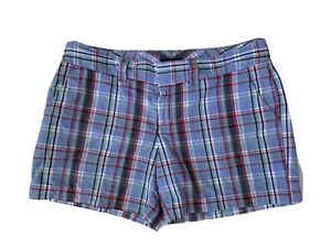 TOMMY HILFIGER Women's Plaid Blue Red White Shorts Size 10