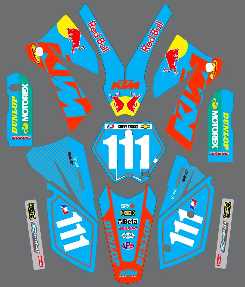 Kit gráfico para decalques KTM 200XC 250XC 300XC 450XC 525XC 2005-2007 - Imagem 1 de 1