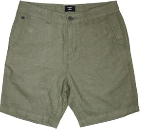 SUPERDRY Men's Green Sudios Linen Cotton Turn Up 8" Shorts Size 32 MEDIUM - Picture 1 of 5