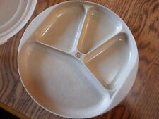 LittonWare Divided Microwave Plate 9 Inches With Lid Dish Beige