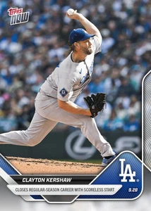Clayton Kershaw Last Regular Season Start 2025 MLB Topps NOW - Card 791 Presale - Bild 1 von 2