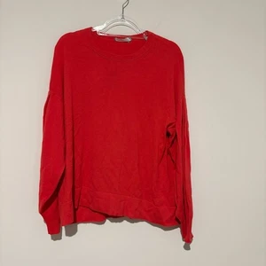 VINCE Cashmere Balloon Sleeve Sweater Poppy Red Size XL - Picture 1 of 8