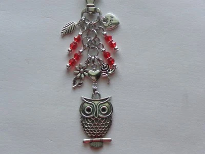 OWL ALWAYS LOVE YOU FLORES AMOR LLAVERO CLIP PARA BOLSO MOCHILA BOLSO COLGANTE Foto 1 de 4