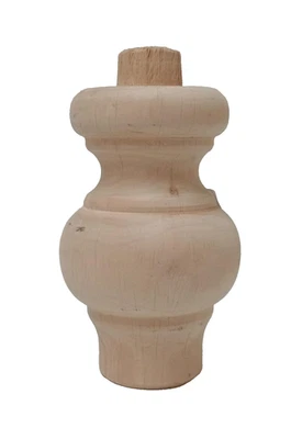 PIEDE PIEDINO IN LEGNO GREZZO NATURALE H. MM 95 X Ø 64 CON SPINA H. MM 10 X Ø 20 - Immagine 1 di 4