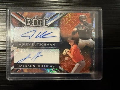 2023 Leaf Exotic Baseball Adley Rutschman/Jackson Holliday Leopard Mojo SSP #1/1 - Image 1 of 4