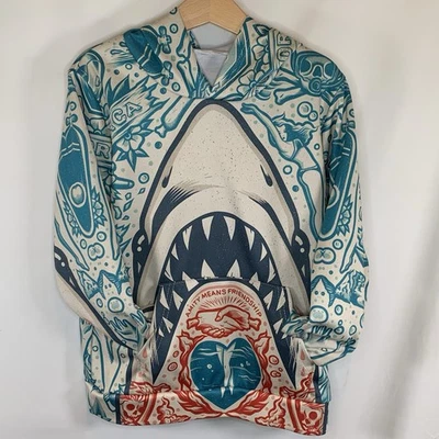 Sudadera con Capucha Tiburón Camisa Hawiana Ligera Gráfica Mandíbulas Tatuaje Juvenil Talla 130 (8) Foto 1 de 4