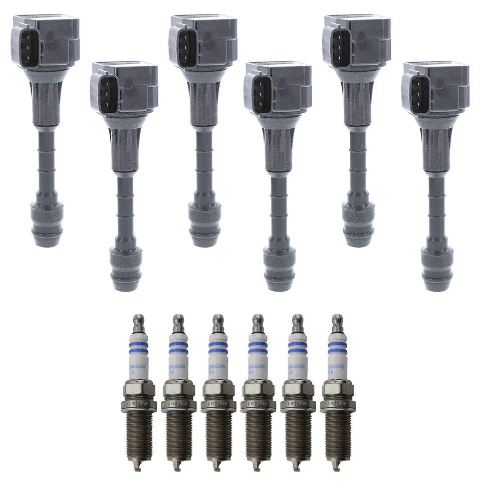 Kit de 6 bujías de iridio Bosch Denso bobina de encendido para G35 M35 3,5 V6 VQ35DE Foto 1 de 1