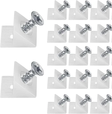 Sujetadores angulares de plástico para reparación de 50 cajones con tornillos fijación Sag Foto 1 de 4