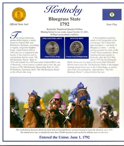 Kentucky Quarters P&D 2001 (Postal Panel Collection) PCS - Picture 1 of 2